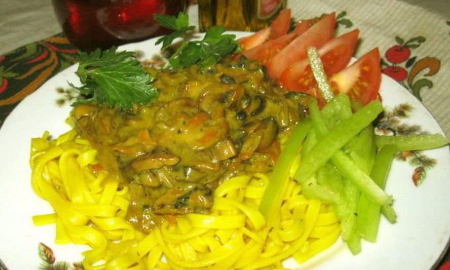 Рецепт макароны с грибным соусом