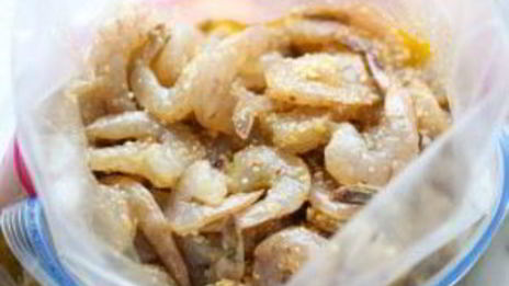 макароны с креветками