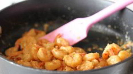 макароны с креветками