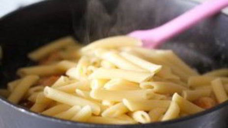 макароны с креветками