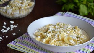 Макароны с творогом