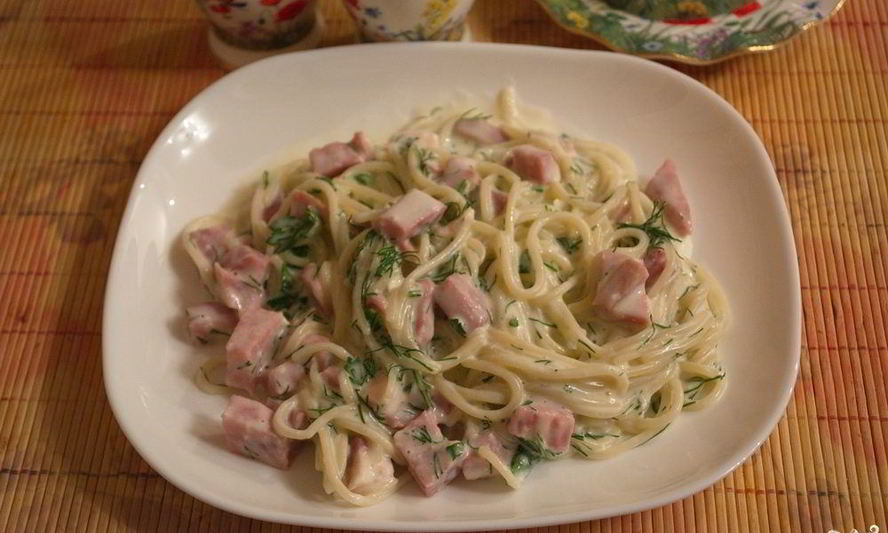 Рецепт макароны с ветчиной