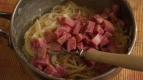 макароны с ветчиной