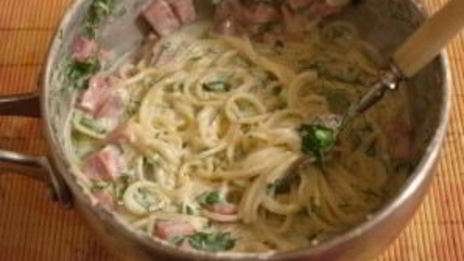 макароны с ветчиной