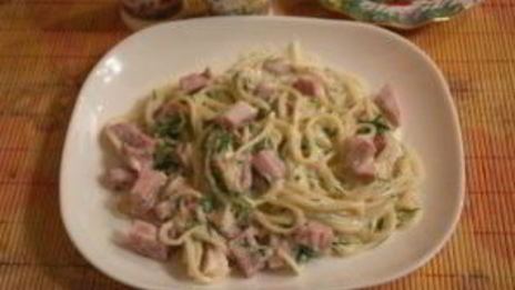 макароны с ветчиной