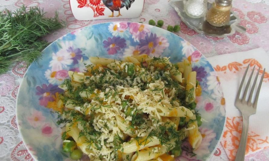 Рецепт макароны с зеленым горошком и сыром