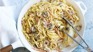 Паста Карбонара с беконом