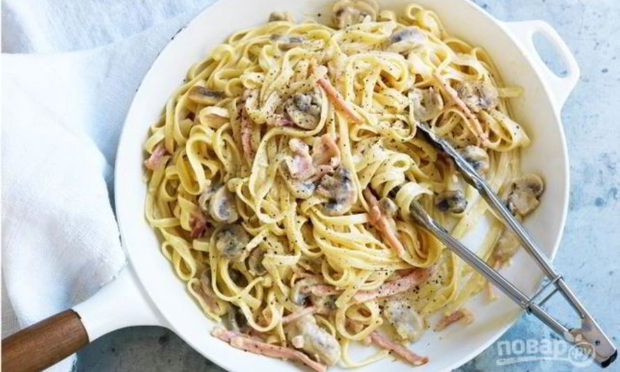 Рецепт паста карбонара с беконом