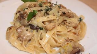 Паста с белыми грибами