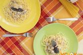 Паста с грибами и беконом