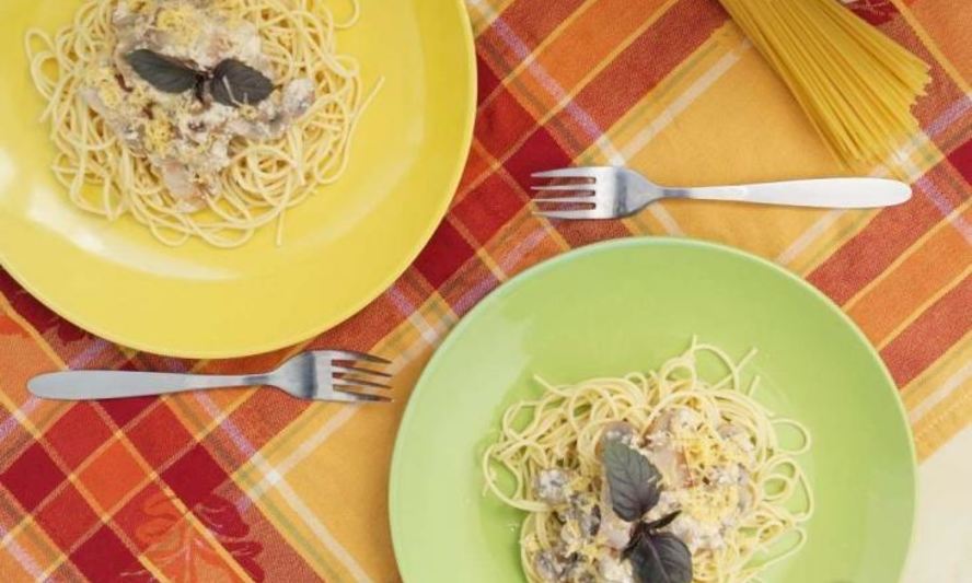 Рецепт паста с грибами и беконом