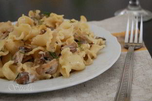 Паста с грибами и мускатным орехом