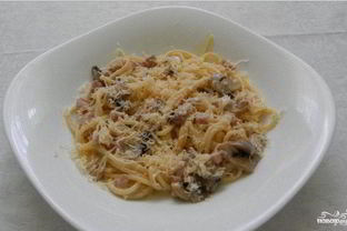 Паста с ветчиной в сливочном соусе