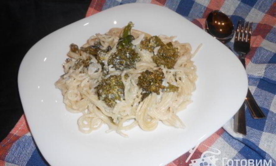 Рецепт паста со сметанным соусом и брокколи