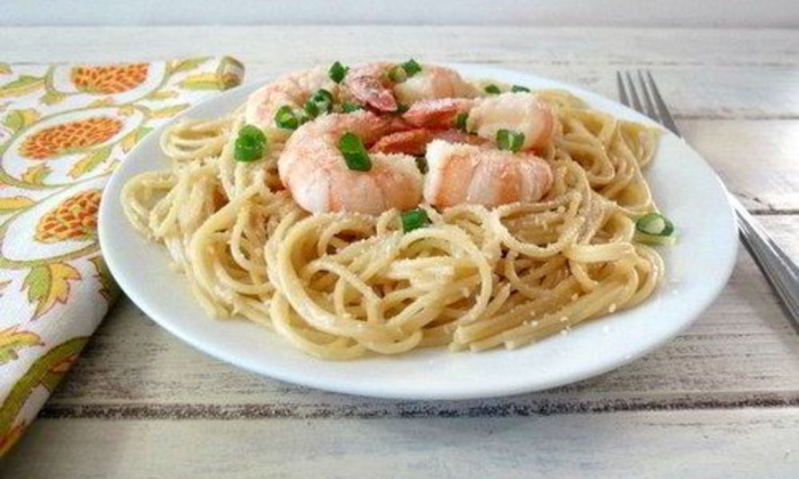 Рецепт спагетти с пряными креветками в вине