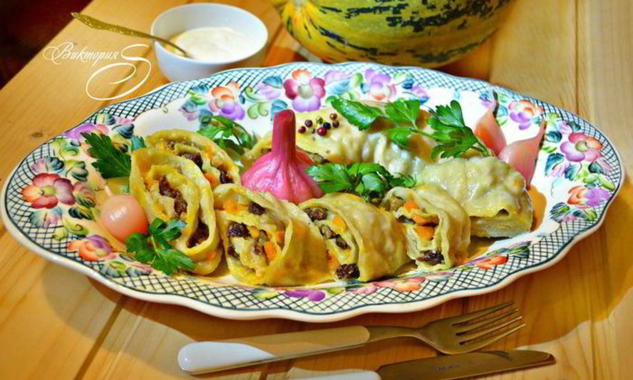 Рецепт ханум с тыквой и бараниной