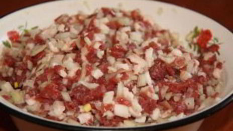 манты из рубленого мяса