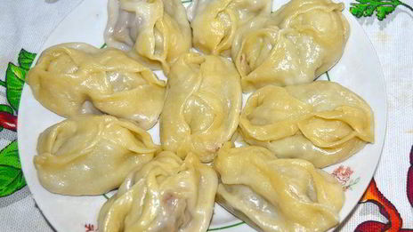 манты с говядиной и тыквой