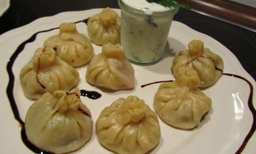 Рецепт манты с говядиной, имбирем и мятой