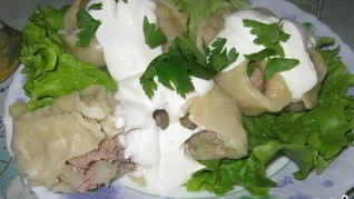 Манты с грибами и картошкой