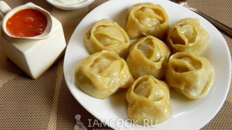 манты с мясом