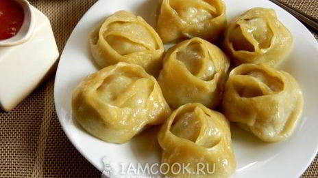 манты с мясом