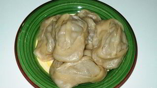 Манты с тыквой и фаршем