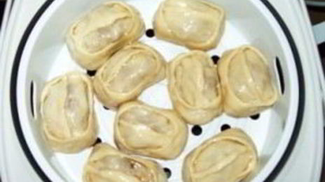 манты с тыквой и фаршем