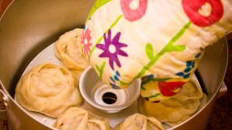 манты с тыквой и мясом по-узбекски