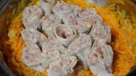 манты в сковороде