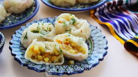 постные манты с картошкой