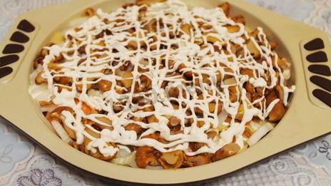 картошка по-французски с грибами лисичками в духовке