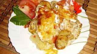 Картошка по-французски с курицей