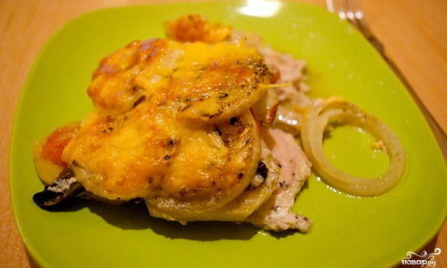 Рецепт мясо по-французски из филе курицы