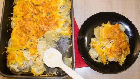 мясо по-французски классически в духовке с картошкой