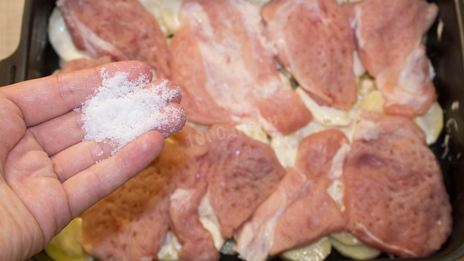 мясо по-французски классически в духовке с картошкой