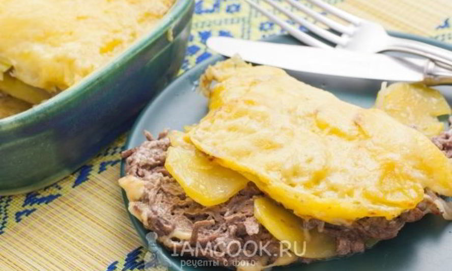 Рецепт мясо по-французски с фаршем