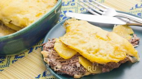 мясо по-французски с фаршем