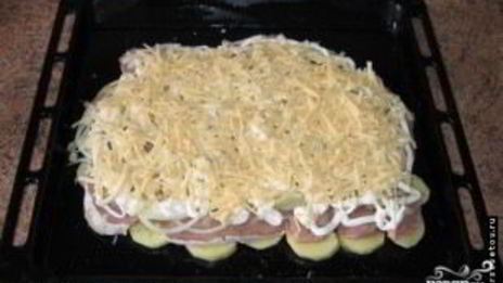 мясо по-французски с картофелем и помидорами