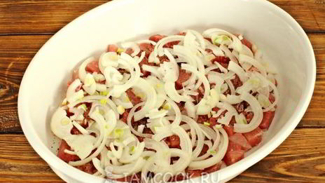 мясо по-французски с картошкой и грибами