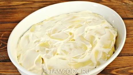 мясо по-французски с картошкой и грибами