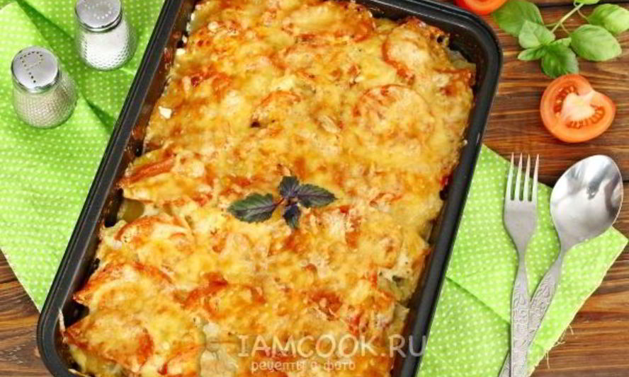 Рецепт мясо по-французски с картошкой и помидорами