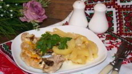 мясо по-французски в духовке с картошкой