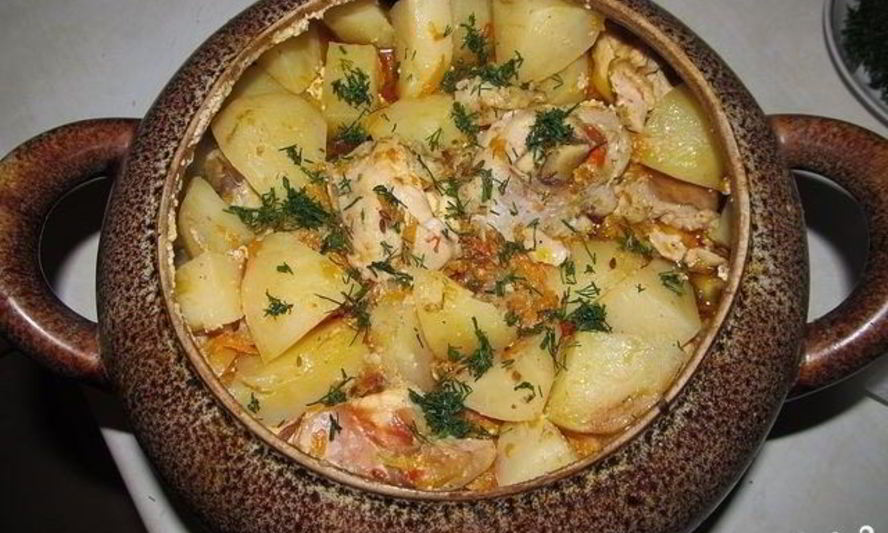 Рецепт мясо по-французски в горшочках