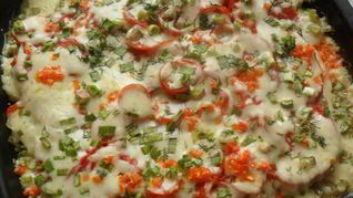 Свинина по-французски с помидорами и картошкой