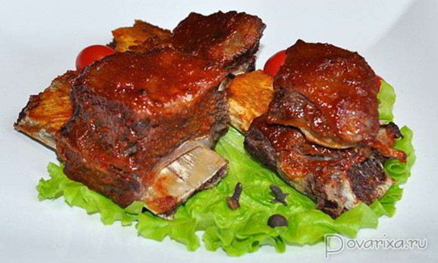 Рецепт говяжьи ребрышки варено-запеченные