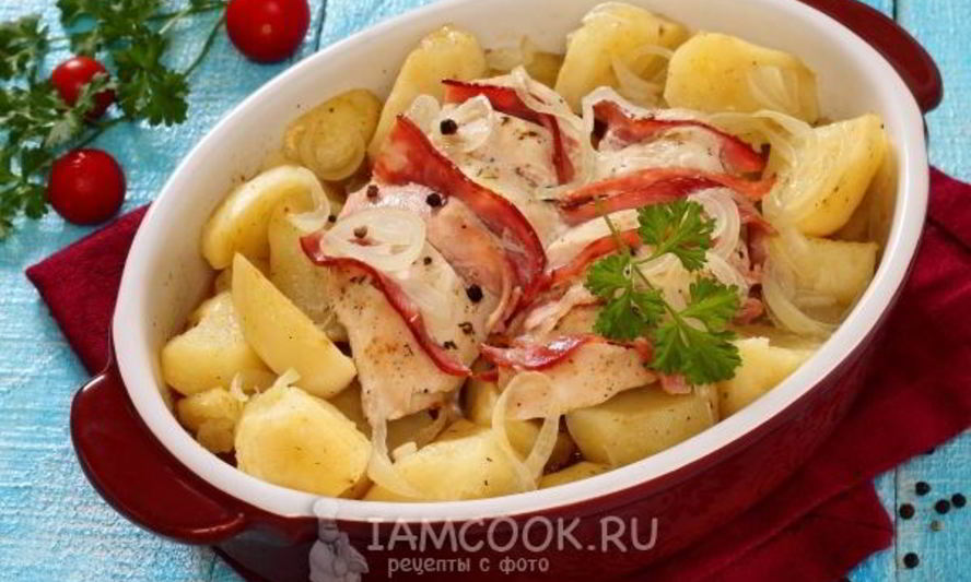 Рецепт куриная грудка с картошкой в духовке