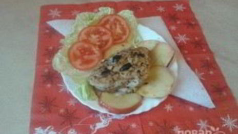 куриное филе с яблоками и черносливом