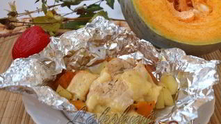 Куриное филе запеченное в фольге с тыквой и картофелем