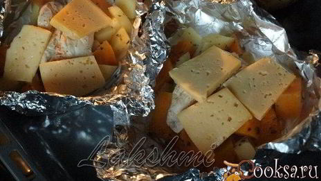 куриное филе запеченное в фольге с тыквой и картофелем